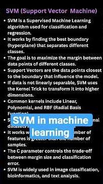 Support Vector Machine ( SVM ) In Machine Learning #machinelearning #ai #education ‪@krishnaik06‬