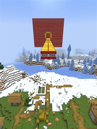 10,000 TNT vs Villager in Minecraft