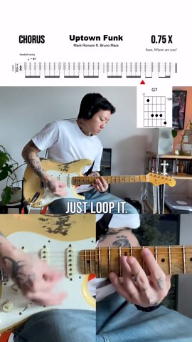 Uptown Funk Guitar Tab Chord Tutorial