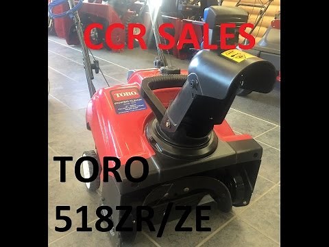 2017 Toro 518 ZR-ZE Single Stage Snow Blower Information Walk Around 38472 and 38473