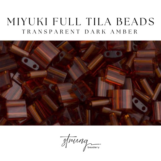 TL0134, Transparent Dark Amber 8 Grams Miyuki Tila Beads, for Jewelry Making, Beadwork Supplies, Tila Bead Bracelets, Tile Beads - Etsy