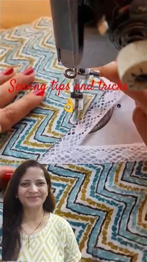 How to make a V shape with lace🤔#stitchtricks #sewingtips #shortsfeed #collab #perfectvneck #vnec...