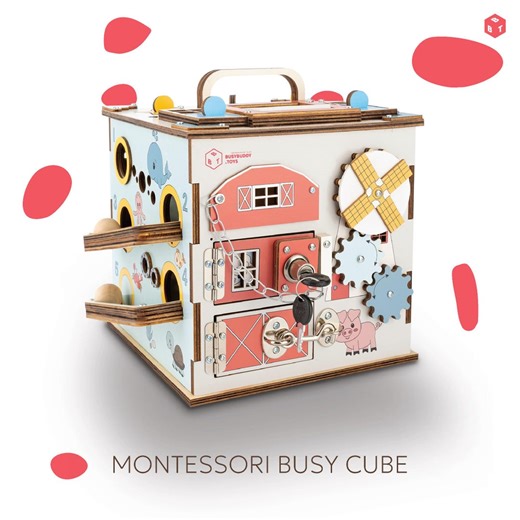 Personalized Montessori Busy Cube: Fine Motor Sensory Toy - Etsy