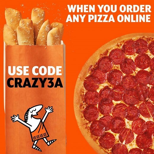4.3K reactions · 583 shares | Get a FREE order of Crazy Bread® when you order your favorite pizza online. Use code CRAZY3A. Hurry!Hurry! Limited time offer. Offer valid for a limited time only. Limit 1 per customer. Subject to terms at littlecaesars.com/en-us/promo/crazy-bread2019 | Little Caesars | Facebook