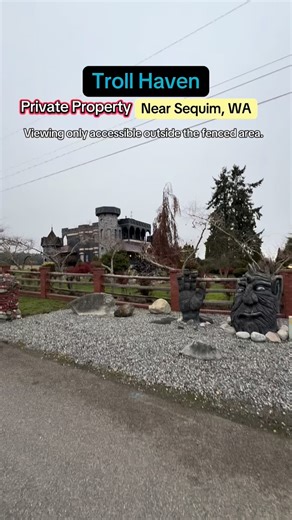 Exploring Troll Haven in Sequim, Washington — a fantasy-filled estate with trolls, carved posts, and the Gate Keeper’s Castle. You can park in the gravel driveway, explore the allowed areas, and grab photos or film as long as you stay behind the “No Trespassing” signs. Footage filmed for personal, non-commercial use only. Such a magical and unexpected spot on the Olympic Peninsula. #TrollHaven #SequimWA #ExploreWashington #RoadTripAdventures #fyp #PNW #PNWAdventures #WashingtonState #OlympicPeni