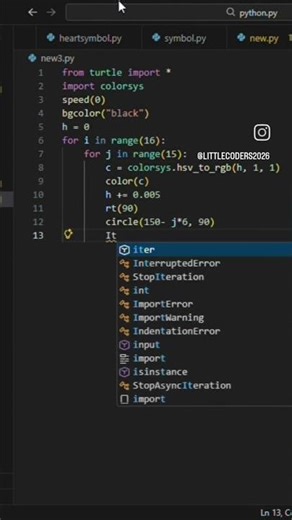 Not just coding… it’s digital art in motion 🎨🔥Python Turtle Graphics in action!🥰