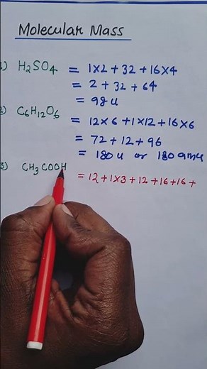 Molecular Mass of Acetic Acid (CH3COOH) Science #chemistry #science