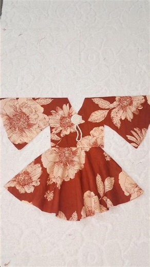 Beautiful V Neck Floral Frock Cutting & Stitching | Super Easy Method