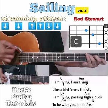 Sailing - Rod Stewart guitar chords w/ lyrics & strumming tutorial ver. 2