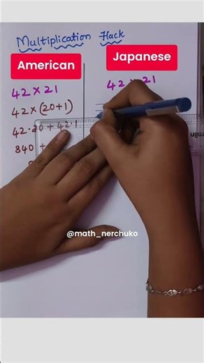 Multiplication HACK! American vs Japanese method #MathHack #Maths #mathstricks #shortcut
