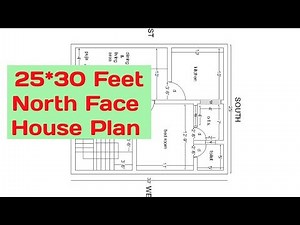 25x30 feet north facing house plan | 1bhk north facing house plan with puja room