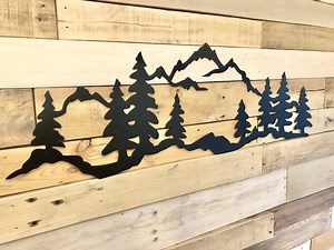 Rustic Metal Mountain Range - Mountain Wall Art - Rustic Scenery - Mountain Scape - Mountain Scene - Mountain With Trees - Home Decor - Etsy