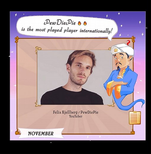 7.2K views · 62 reactions | Hi guys ! Here is the ranking of the most played characters in November! Ariana Grande! Cristiano Ronaldo! PewDiePie! … And many more! Is your favorite character in the rankings? Play with Akinator and try to make him guess your favorite one !  | official akinator | Facebook