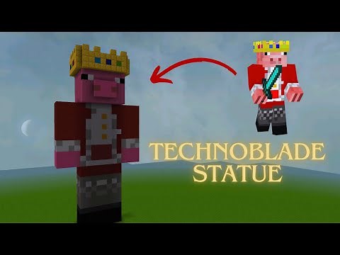 How to Build a Technoblade Statue?(Minecraft tutorial)