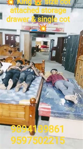 💥 king👑size cot attached storage drawer & single cot with 🛏️💥 customized with free delivery 🚚 offer