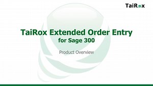 Extended Order Entry for Sage 300