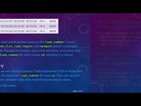 How to Remove Duplicate Values in PostgreSQL by Taking the Latest Data Load