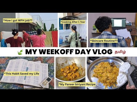 Vlog#04 👩‍💻How i got My First job from Home | My Paneer Biryani Recipe 👩‍🍳 #diml #tamilvlog #samayal