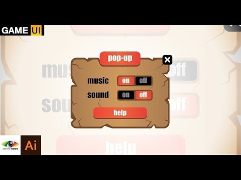 Game UI Design | Creating Game pop-up menu in Adobe Illustrator