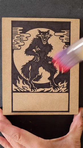 Unique Werewolf Woodcut Inktober Card Game