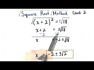 Square Root Method Check 2 - Visualizing Algebra