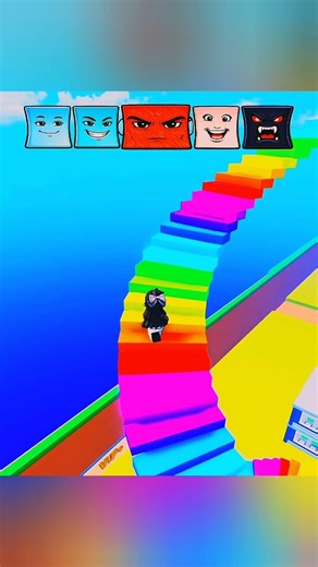 Rainbow Stairs 🌈 vs Tsunami 🌊 Can You Escape? 😱 #shorts #roblox
