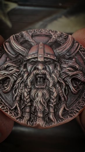 Graven Made | Custom Metal Dies on Instagram: "A custom impression die carved in steel. Test-struck in copper to preview the impression before it ever meets .999 fine silver. Built for silver pourers who care about depth, texture, and leaving a mark that lasts. I always share the test strike first. It’s where the design shows its true weight. If you pour and want your work to carry this level of presence, you know where to find me. ◼️ Would you strike this in silver? Headed to → @gglinks.and.fin