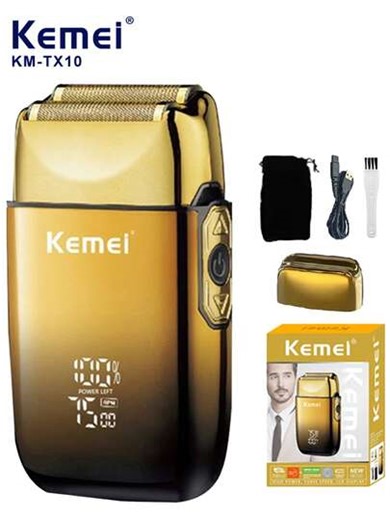 KM-TX10 Travel Electric Shaver, Gold Version, Cordless Rechargeable Men's Electric Shaver, Ideal For Travel, Can Trim Hair And Beard, Compact And Portable | SHEIN