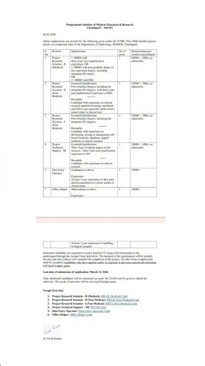 PGI Chandigarh jobs #shorts #viral #employmentnews #iasmotivation