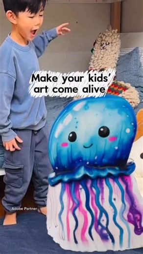 Agnes Hsu - Hello Wonderful on Instagram: "Make your kids’ art come alive! 🎨 As an Adobe Partner, I’m loving Project Aqua 🪼 It turns screen time into guilt-free creativity and keeps kids making art instead of playing games. One of our favorites was magically placing the art into the room! There are so many fun ways to create! Head over to Papier Pier to create your own art and apply magical effects. 3D Dunes to turn what you love into 3D, Video Viewpoint for hands-on art tutorials, and 1-2-3 P