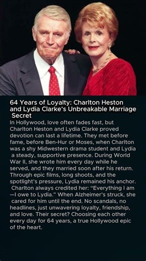 64 Years of Loyalty: Charlton Heston and Lydia Clarke’s Unbreakable Marriage Secret 💍❤️