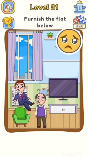 DOP 5 (delete One part) level 31 furnish the fiat below?#viral video #shorts