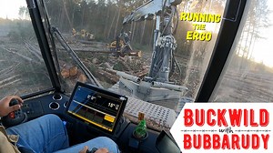 I'm on the Ergo with Jackie seeing what all it can do. This thing is awesome! He's working up wood out of a pile and feeding it to the loader...while feeding his face! Ponsse North America #Ponsse #logging #logginglife #forestry #nosissiesallowed | Buckwild with Bubbarudy