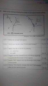 21 Refer to the sketches showing the process of river capture (... | Filo