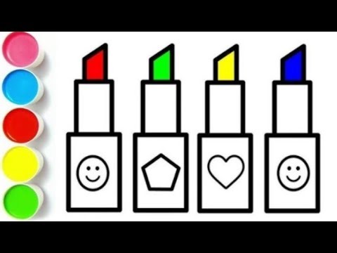 Lipstick drawing painting, colouring |easy acrylic painting for kids | and Art Learn