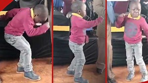Boy in boots: Kid stomps feet during vibrant praise session in church in video
