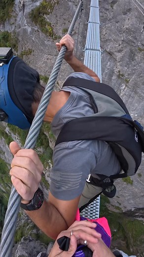 Base Jumping off Suspension Bridge #lauterbrunnen #viaferrata #basejump #mountains #slideroff #pca | Top Tron