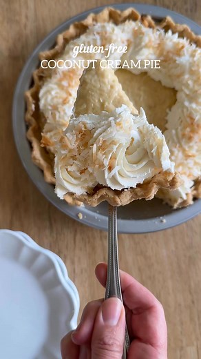GF Coconut Cream Pie! This pie has the most amazing, from-scratch coconut pudding nestled in my tried-and-true gluten-free pie crust. Check it out here: https://meaningfuleats.com/gluten-free-coconut-cream-pie/ #glutenfree #glutenfreebaking #glutenfreeliving #coconutcreampie #glutenfreepie #glutenfreethanksgiving #glutenfreedessert | Meaningful Eats