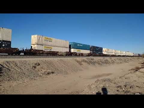 WB BNSF Domestic Intermodal/Port Stack Train At Lenwood CA! #bigbossrailfanner