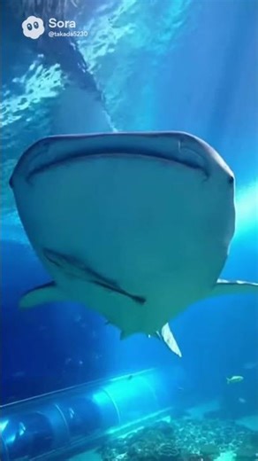 海の中の、穏やかな時間。」​「巨大なジンベエザメと、青の世界へ。」​「日常を忘れて、深呼吸。癒やしの水中散歩。」#サメ#水族館#癒し
