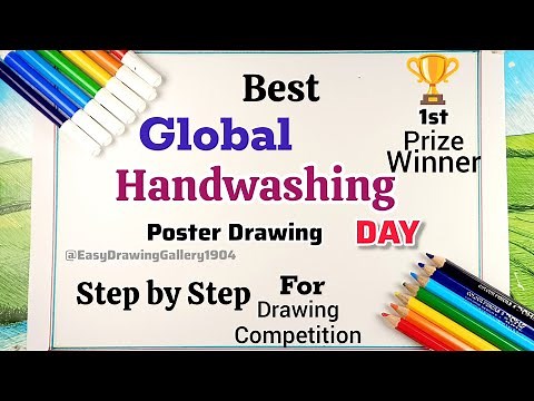 Global handwashing day poster drawing| World Handwashing Day drawing| Stay Healthy poster Drawing