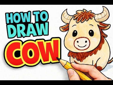 LEARN How To Draw Cow Easy Cute Drawing #drawingtutorial