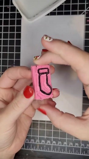 DIY stamp ♥️ from a pink eraser