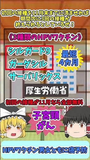 子宮頸がんワクチンの無料接種期間迫る！男性も感染の可能性あり！#HPVワクチン #ゆっくり解説