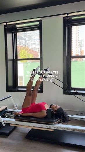 Try these 4 pilates moves on the reformer to improve your flexibility 💪 #pilates #naturalpilates #reformerpilates #nycpilates #pilatesforbeginners