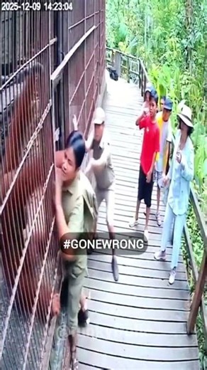 This Orangutan Almost Pulled Him In #wildlife #scary