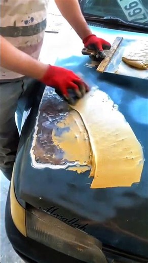 Rust Repair Transformation! Applying Body Filler for a Smooth Car Restoration Finish