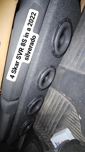 4 Skar SVR 8s in a 2022 Chevy Silverado. | Permian Sound - Custom Sub Box Fabrication