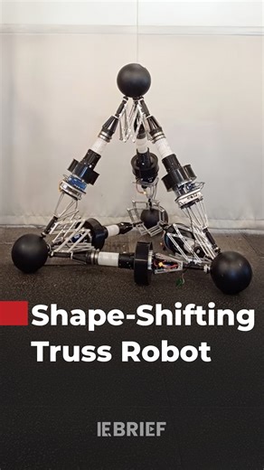 Variable Topology Truss robots are distinguished by their linear actuators and passive spherical joints. However, they're also capable of reconfiguring themselves according to their needs. This robot uses its reconfigurable actuators to walk or roll in a pyramid formation across the floor. | Interesting Engineering