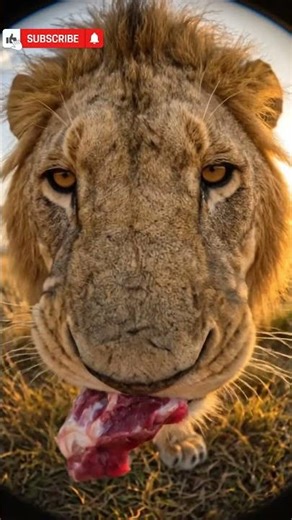 Hungry Lion Eating Meat 🦁 | Powerful Wild Animal Feeding | Wildlife Moment
